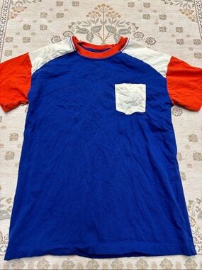 Hanna Andersson Colorblock Pocket Tee - Blue, Red & White